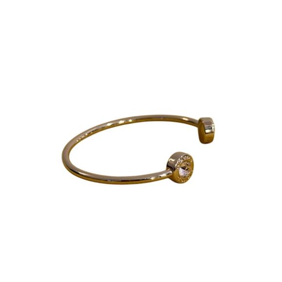 RETAIL $98 COACH Open Circle Cuff Bangle*Gold with gems*NEW w/tags - Picture 4 of 5